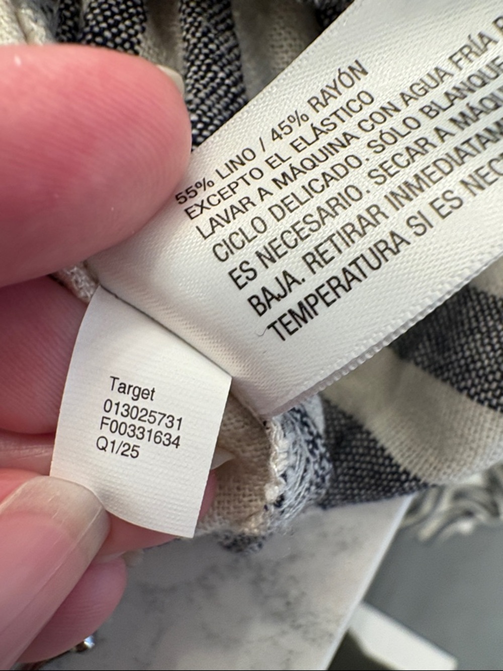 Universal Thread Linen Navy & White Striped Smocked top and pants - Picture 12 of 15